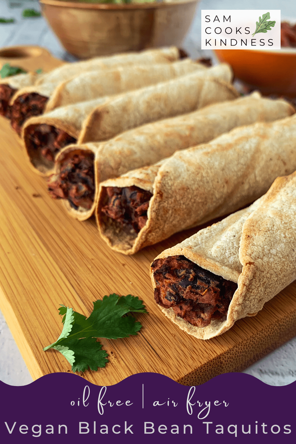 Air Fried Black Bean Taquitos