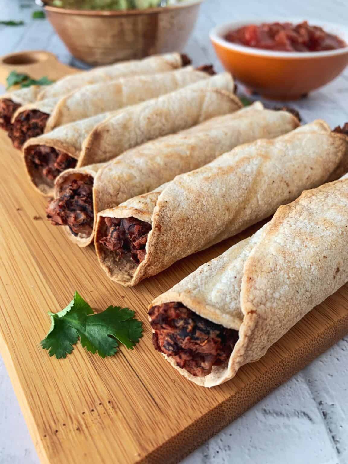 Air Fried Black Bean Taquitos