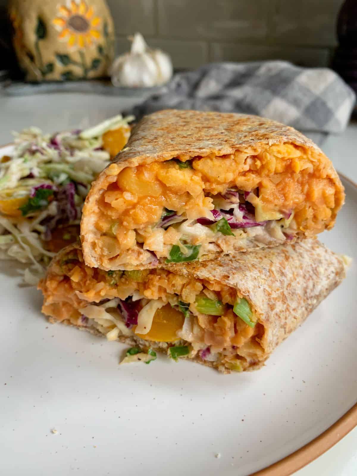 Vegan Buffalo Chickpea Wraps - ShortGirlTallOrder