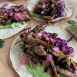 pinterest pin image of oyster mushroom tacos
