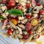 creamy vegan artichoke pasta salad