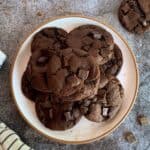 egg free double chocolate chip cookies pinterest image.
