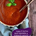 Pinterest image Red Pepper & Tomato Sauce