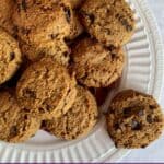 Pinterest image for vegan & gluten free pumpkin spice chocolate chip cookies.