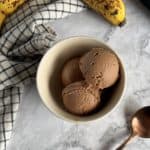 Healthy vegan Chocolate Elvis Ice Cream made in the ninja creami