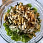 Vegan caesar chicken pasta salad without oil