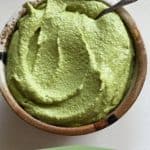 Edamame pesto hummus, high protein oil free