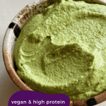 Edamame pesto hummus, high protein oil free