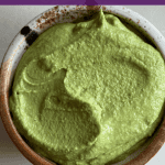 Edamame pesto hummus, high protein oil free