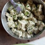 Marinated lemon dill tofu