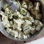 Marinated lemon dill tofu