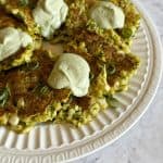 Vegan & gluten free zucchini corn fritters oil free