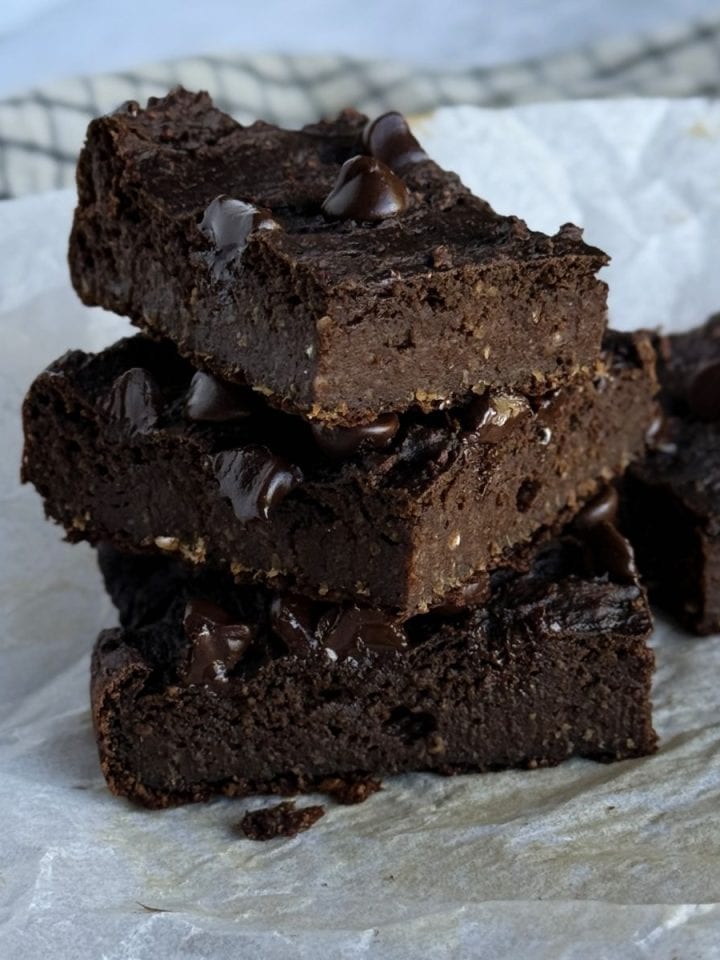 Sweet potato protein brownie, healthy vegan