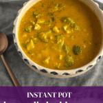 broccoli cheddar soup in a bowl- dairy free and vegan