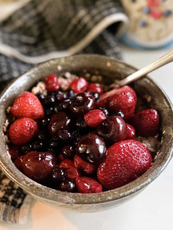 Chocolate Cherry Cauliflower Oatmeal