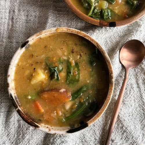 Healthy and hearty potato and white bean soup