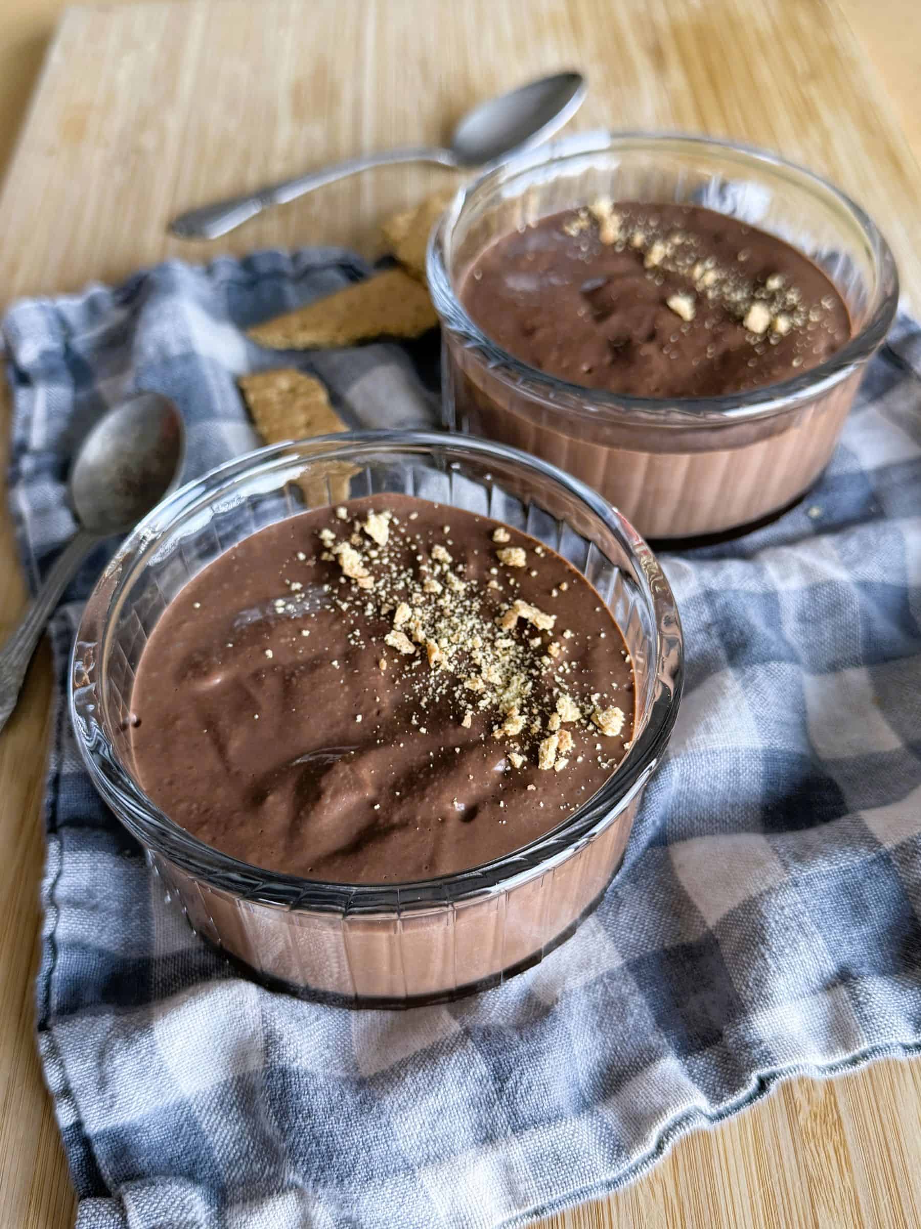 Vegan Chocolate Mousse with graham cracker crumbs