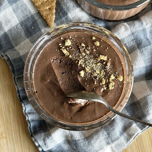 Vegan Chocolate Mousse with graham cracker crumbs
