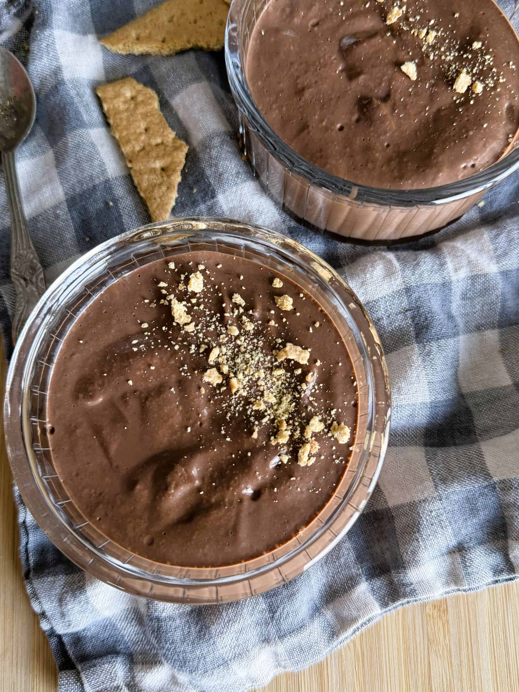 Vegan Chocolate Mousse with graham cracker crumbs