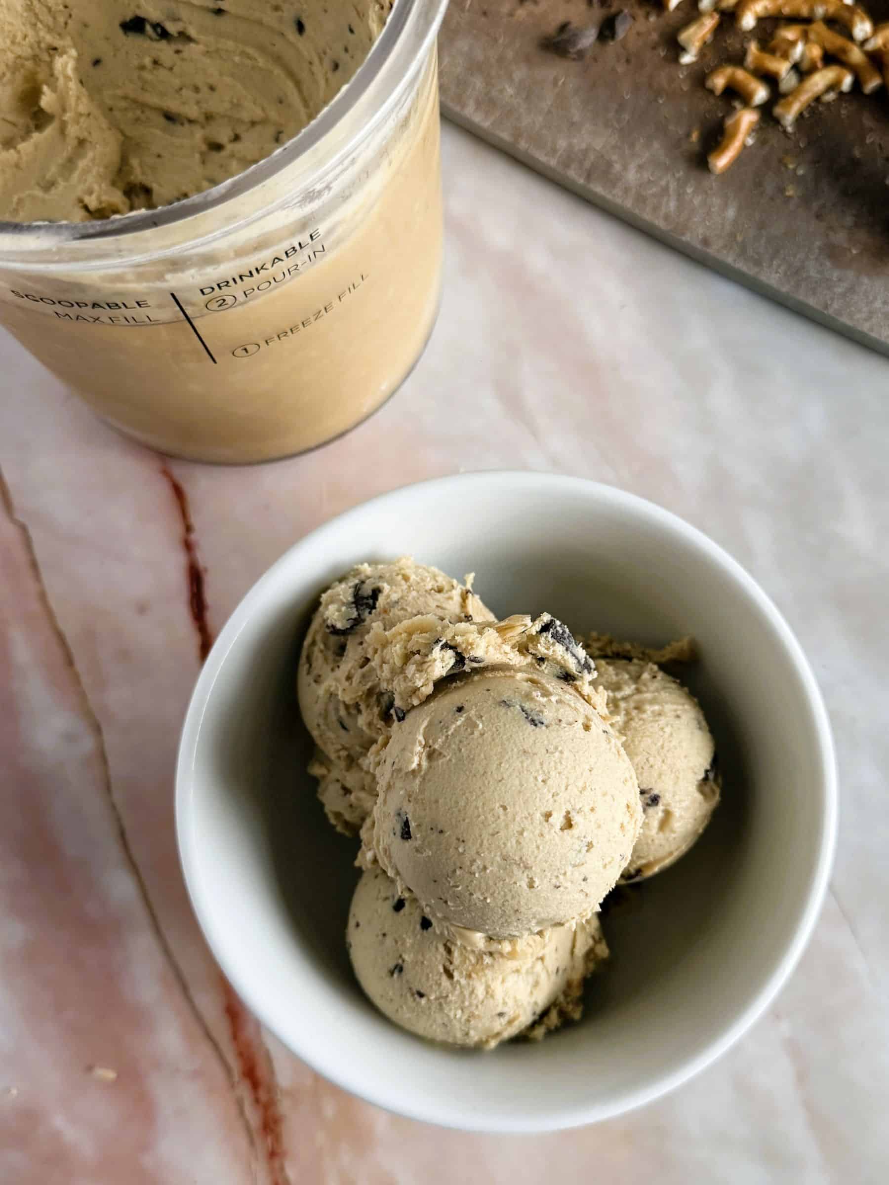 Peanut Butter Crunch ninja creami, copycat ben and jerry's netflix and chill'd