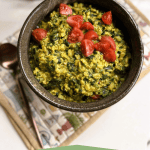 weight loss friendly, high protein vegan savory oatmeal with tvp and vegetables