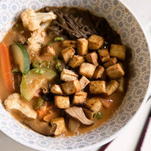 Healthy Vegan Creamy Gochujang Soba Soup