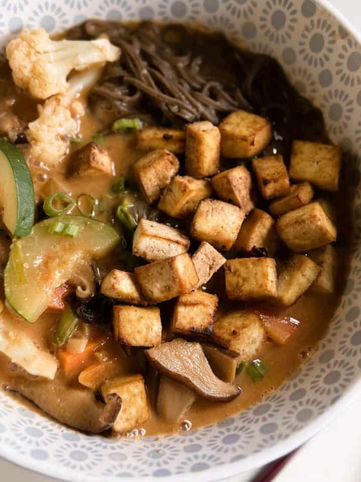 Healthy Vegan Creamy Gochujang Soba Soup