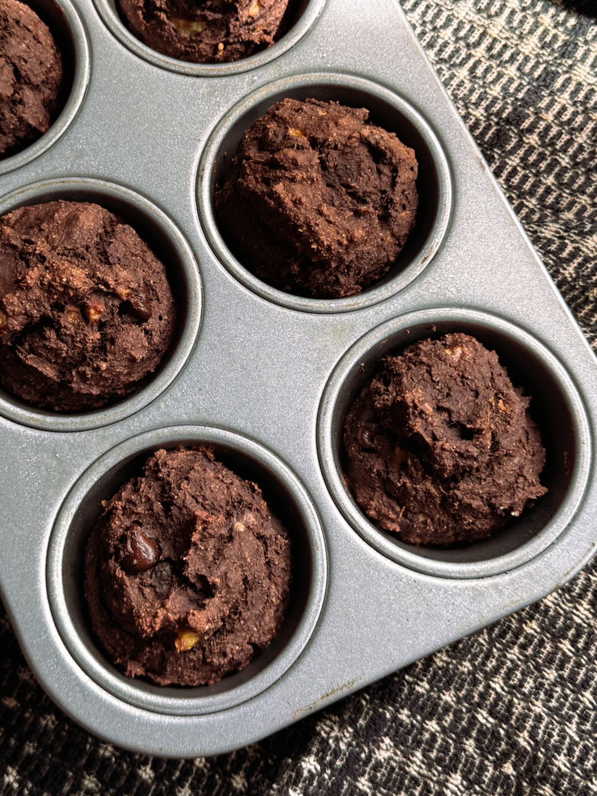 Vegan oil free chocolate banana muffins