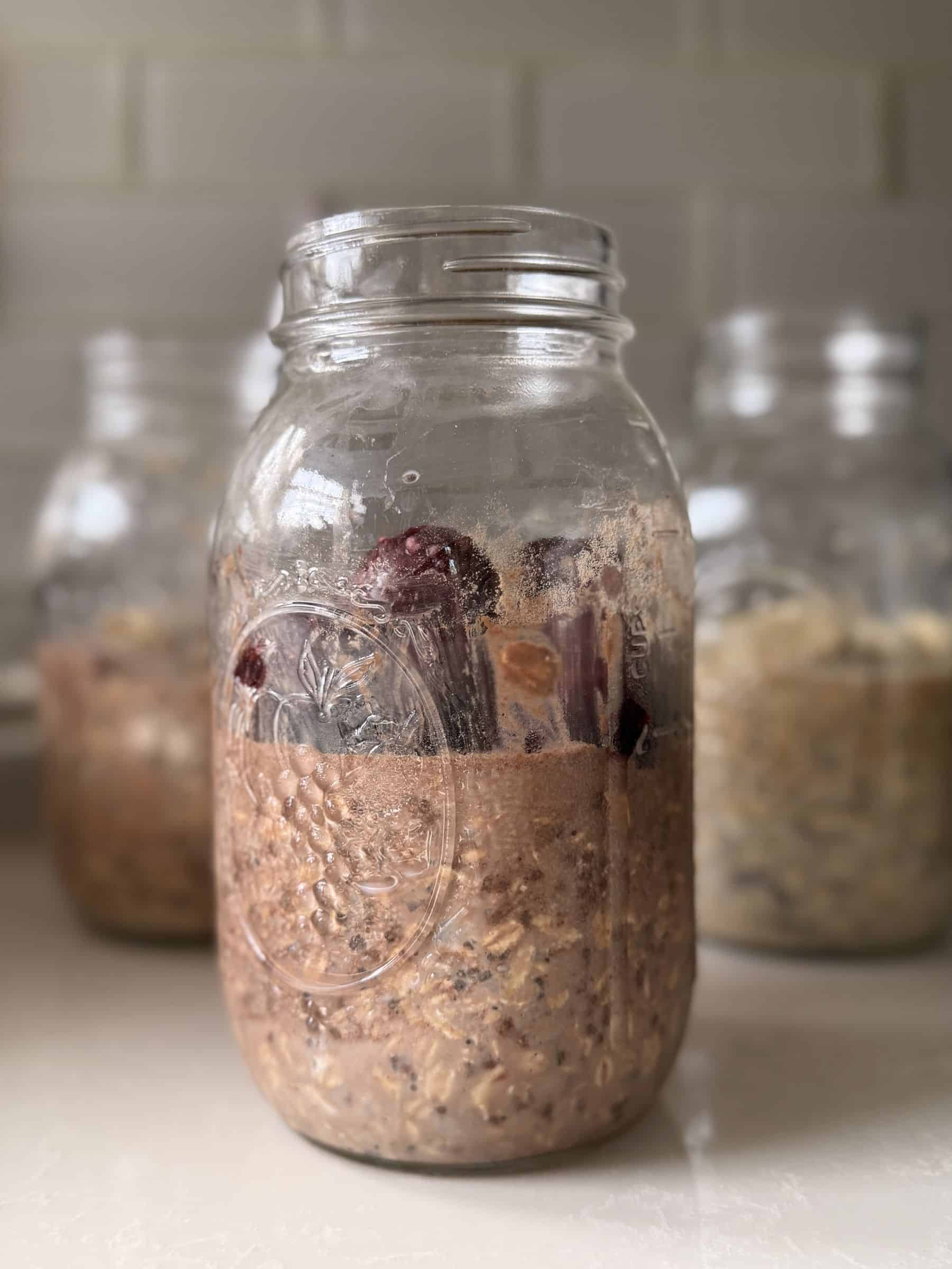 Chocolate Cherry Cauliflower Overnight Oats