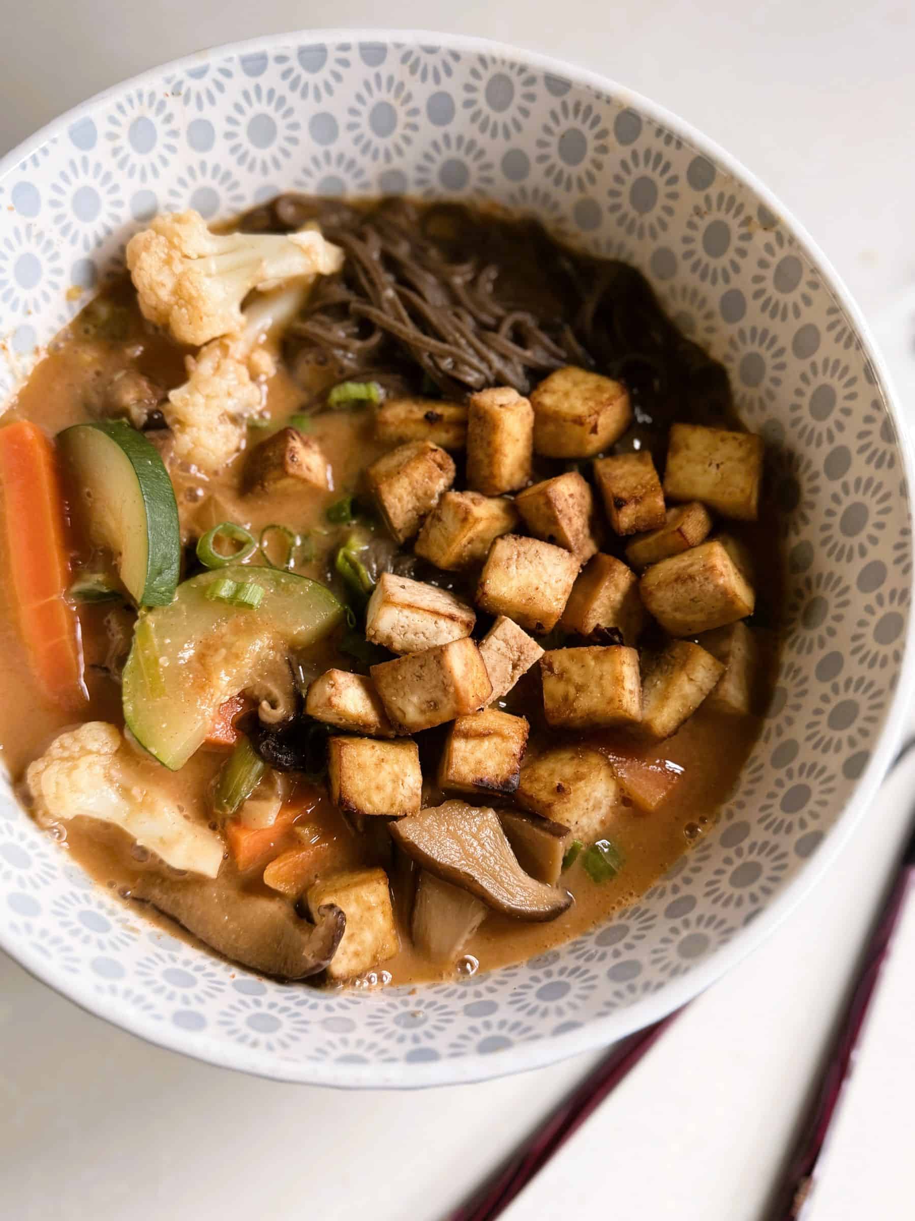 Healthy Vegan Creamy Gochujang Soba Soup