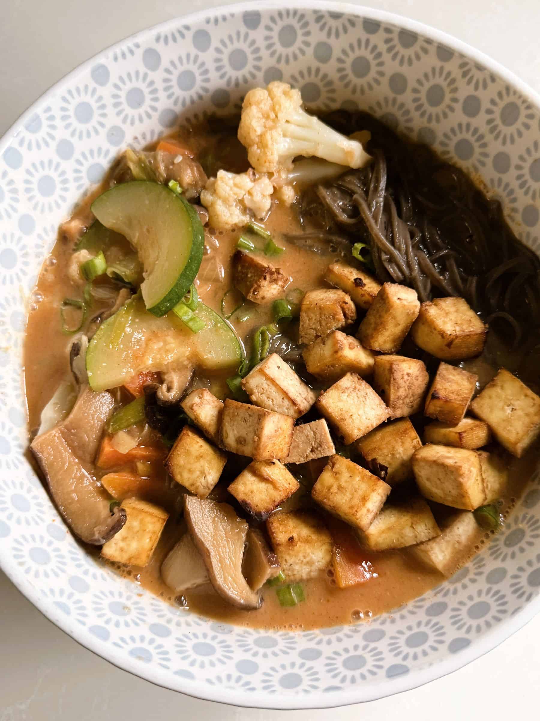 Healthy Vegan Creamy Gochujang Soba Soup