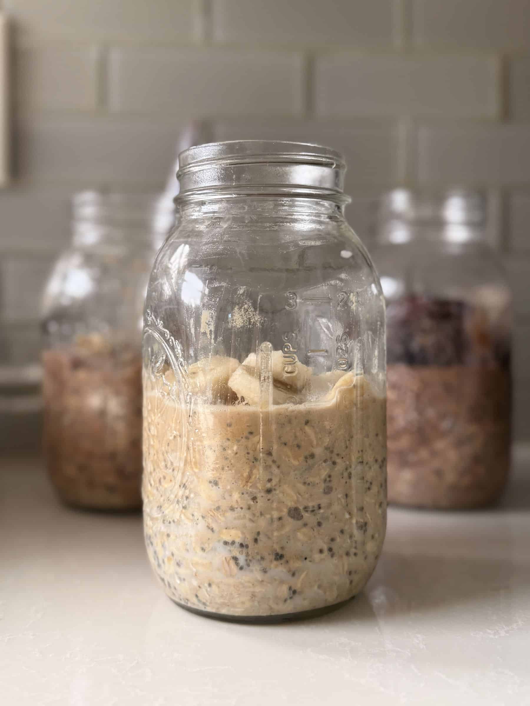 Peanut Butter banana Cauliflower Overnight Oats