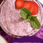 Vegan Strawberry Chia Pudding with protein
