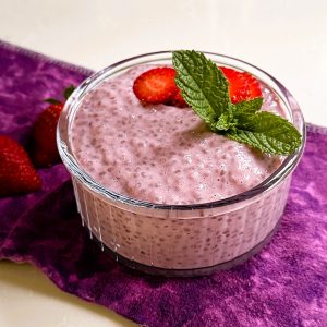 Vegan Strawberry Chia Pudding with protein